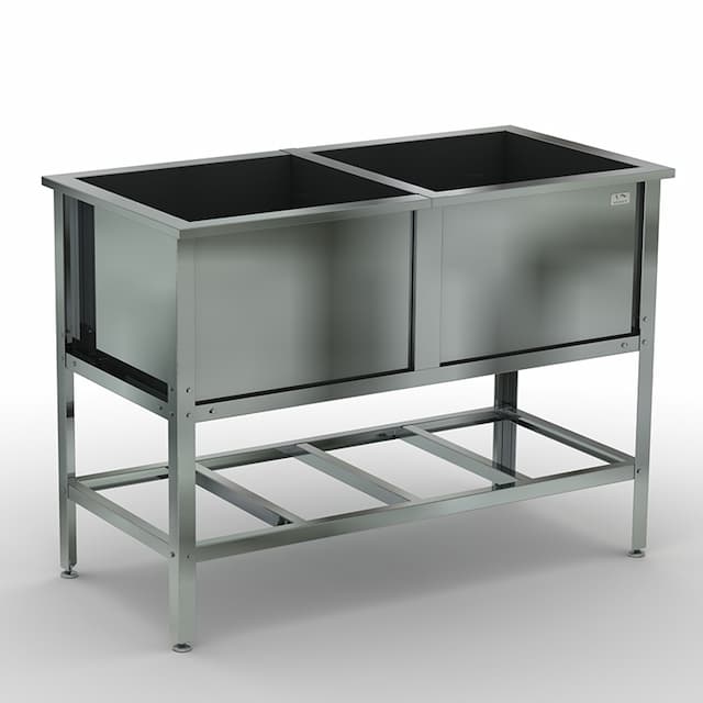 Ванна моечная двухсекционная сварная КОБОР ВМС/2-120/60