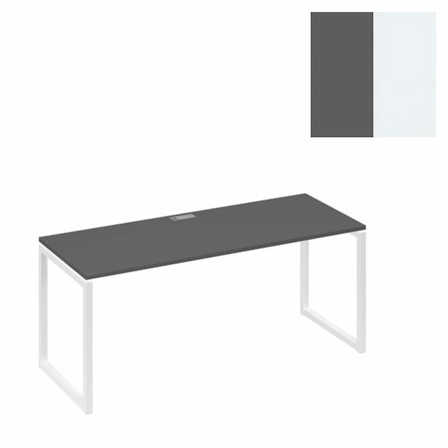 Стол письменный Юнитекс А4 на металлокаркасе QUATTRO А4 Б4 016 АР (180x70x75) антрацит премиум/металлокаркас белый