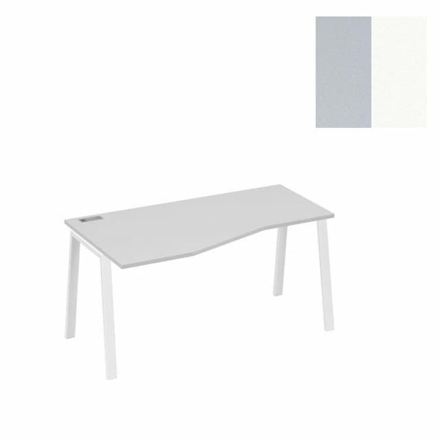 Стол эргономичный левый Юнитекс А4 "Техно" на металлокаркасе TRE А4 Б3 065 СЕ (160x90x75) серый/металлокаркас белый