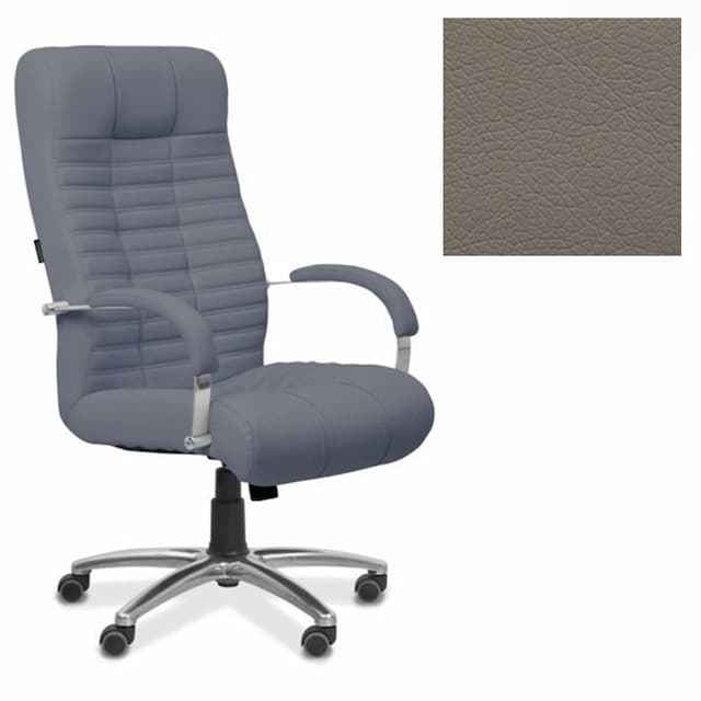 Кресло для руководителя Юнитекс Атлант МХ экокожа премиум серо-коричневая CN6