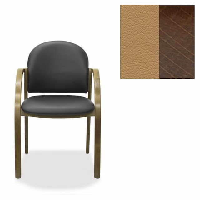 Офисный стул Юнитекс Джуно экокожа премиум темно-бежевая CN1121/дерево-орех