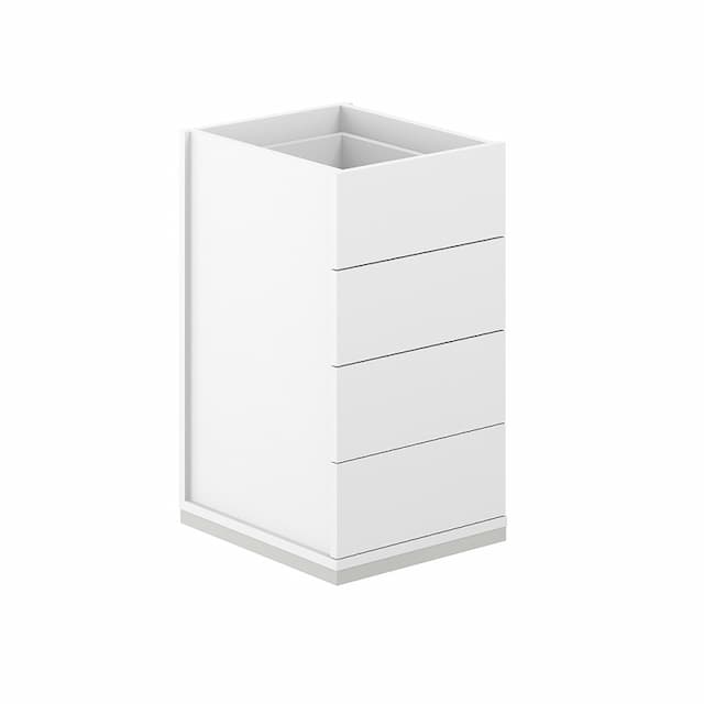 Тумба приставная с 4 ящиками метабоксами, с замком Norden Allegro AG.282.WH.WH.WH без топа