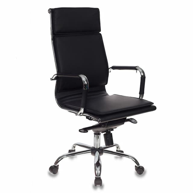 Кресло руководителя Бюрократ CH-993MB черный эко.кожа крестов. металл хром