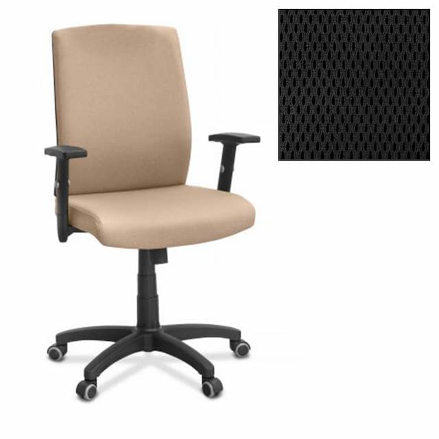 Офисное кресло для персонала Юнитекс Alfa A/MK/1D ткань TW черная