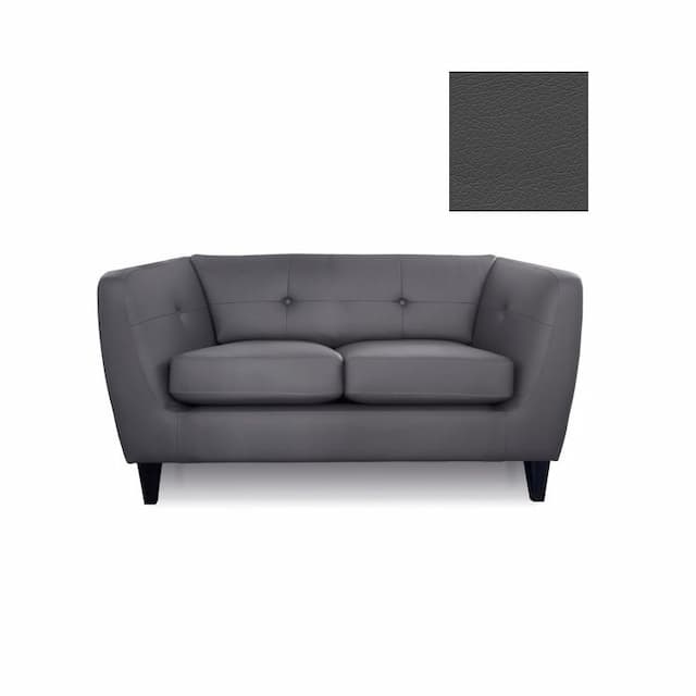 Диван 2-местный Юнитекс ROMAN 6127.27 экокожа премиум / темно-серая