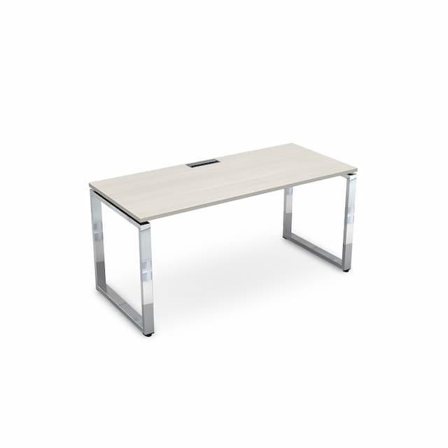 Стол рабочий, прямолинейный АЛСАВ Gloss line НСР-О.005.2 Ivory/металл глянец