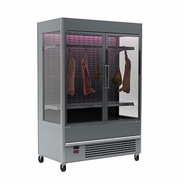 Витрина холодильная Полюс CUBA FLESH FC 20-08 VV 0,7-3 X7 0430 (распашные двери структурный стеклопакет)