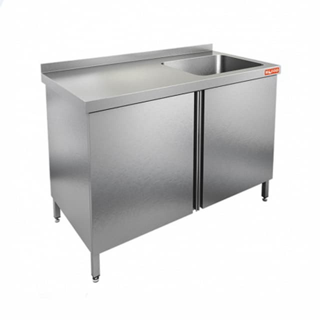 Стол производственный с распашными дверцами и моечной ванной Hicold НСЗ1М-12/7БП
