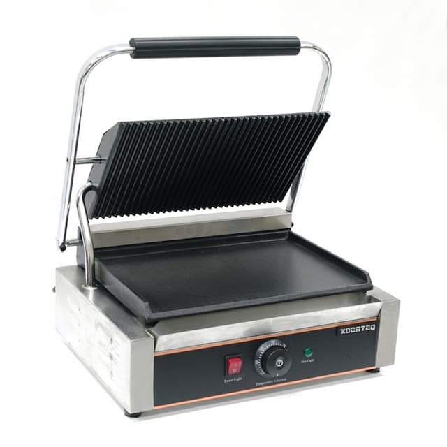 Гриль пресс односекционный с верхней ребристой и нижней плоской пластиной Kocateq GH 811 EC NW